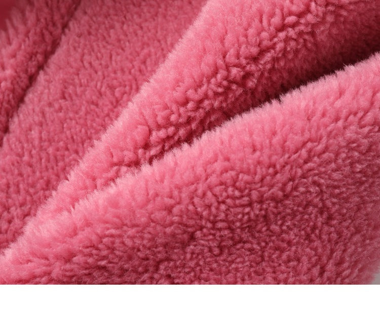Teddy Bear Icon 100% Wool&Cashmere Coat–Pink with Hood