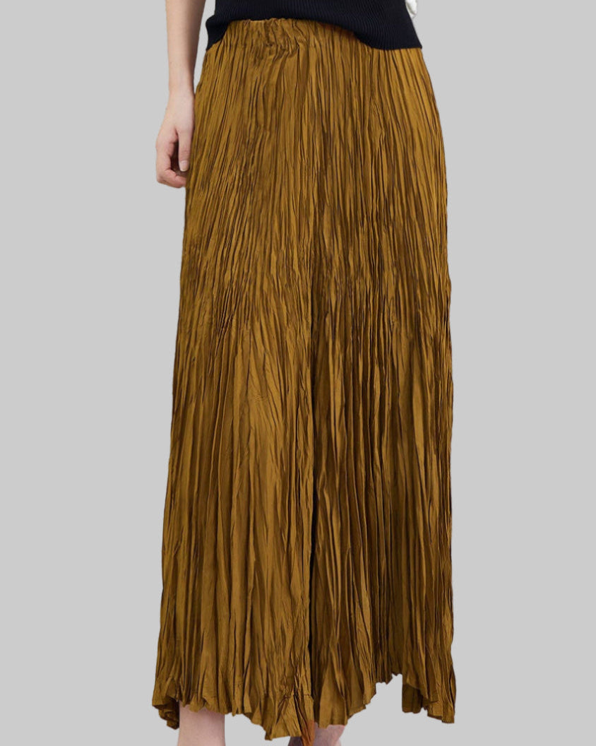 Pleated A-Line Swing Skirt – Mid-Length