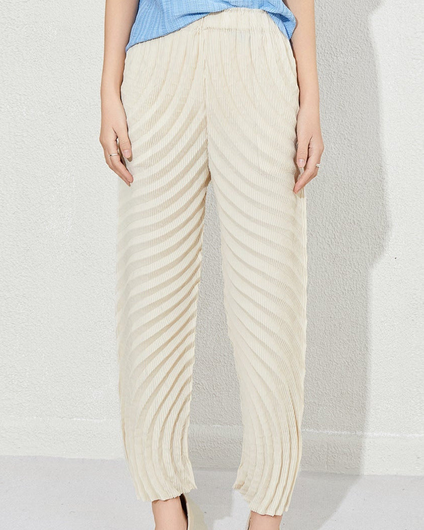 Counter new heavy industry pressed straight pants women's 2025 Miyake new annual ring pleats fashion and versatile pleated trousers IsseyMiyakePleats