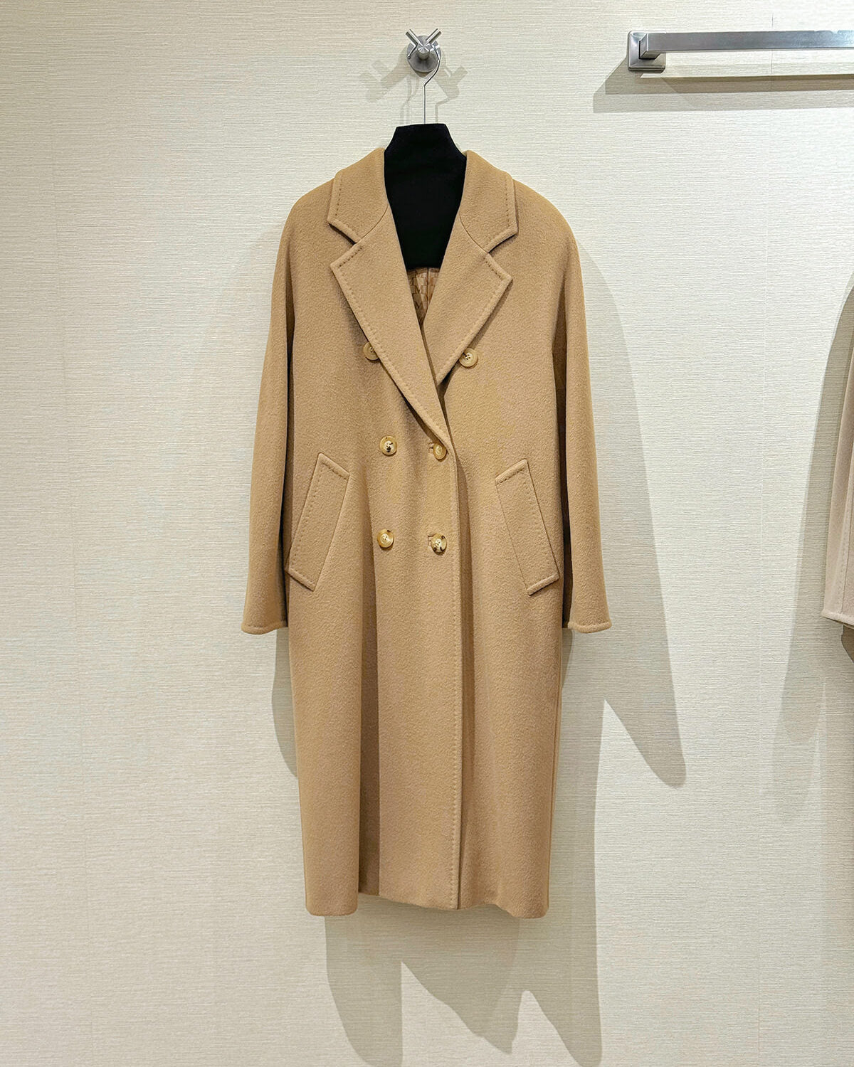 Women’s Double-Faced 100% Wool & Cashmere Double-Breasted Coat- CAMEL