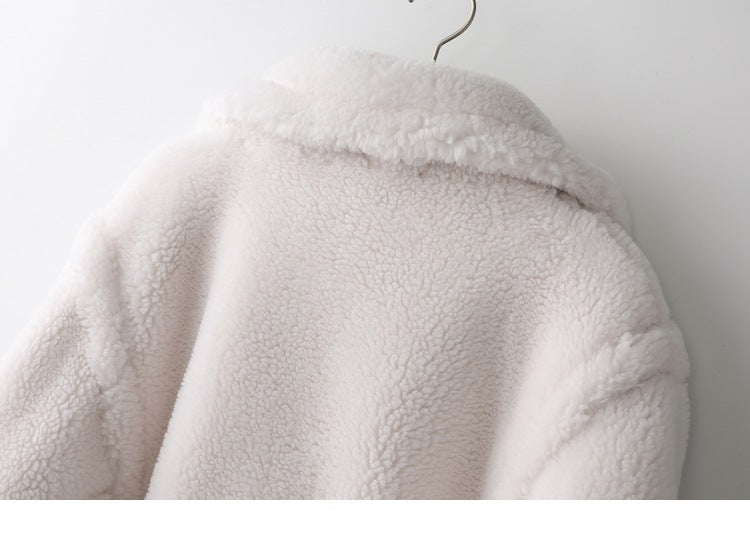 Teddy Bear Icon 100% Wool&Cashmere Coat–Ivory