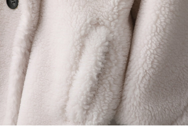 Teddy Bear Icon 100% Wool&Cashmere Coat–Ivory