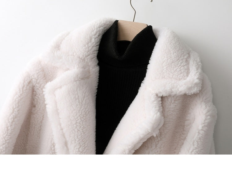 Teddy Bear Icon 100% Wool&Cashmere Coat–Ivory