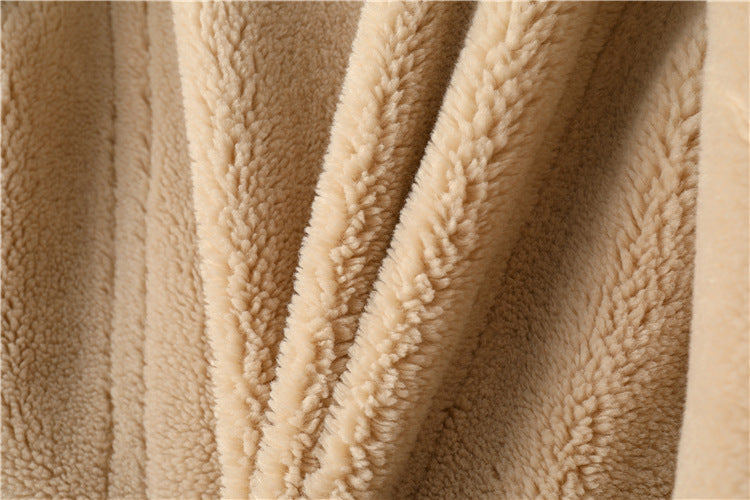 Teddy Bear Icon 100% Wool&Cashmere Coat–Apricot with Hood