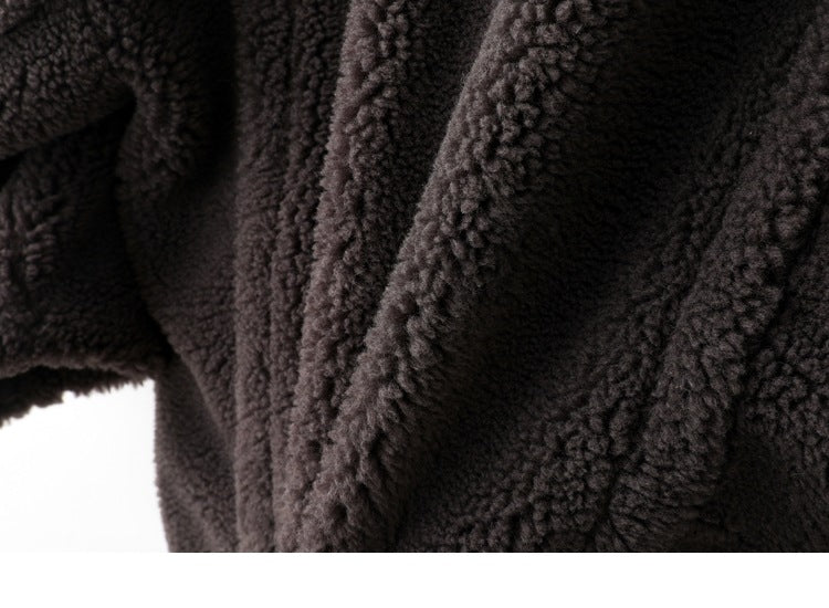 Teddy Bear Icon 100% Wool&Cashmere Coat–Gray with Hood