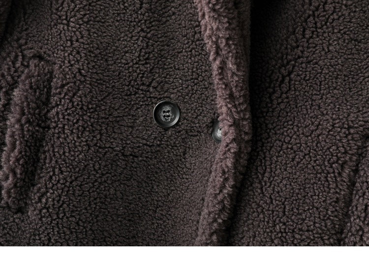 Teddy Bear Icon 100% Wool&Cashmere Coat–Gray with Hood