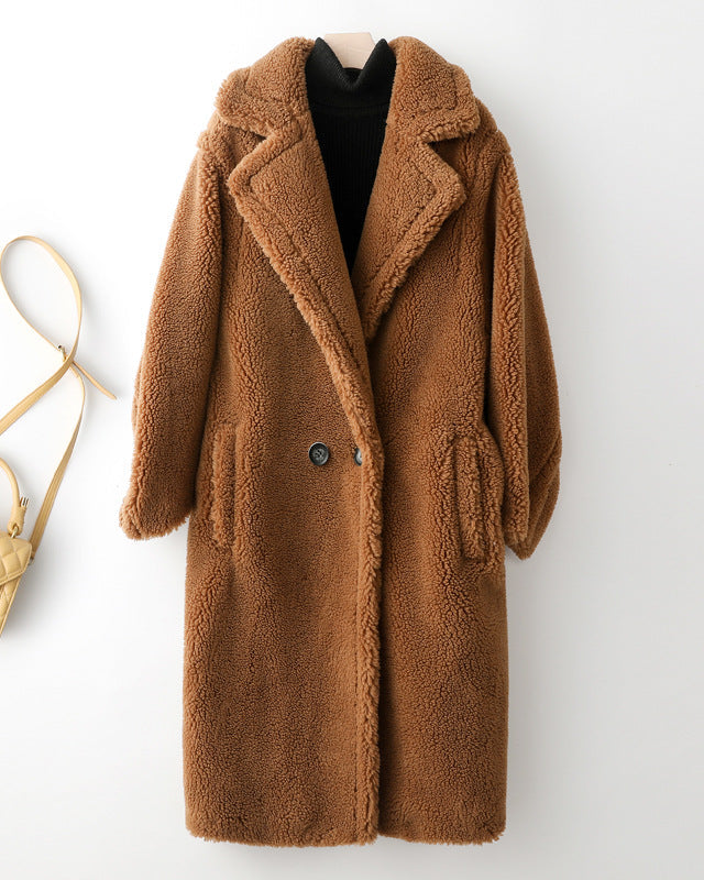 Teddy Bear Icon 100% Wool&Cashmere Coat–Brown