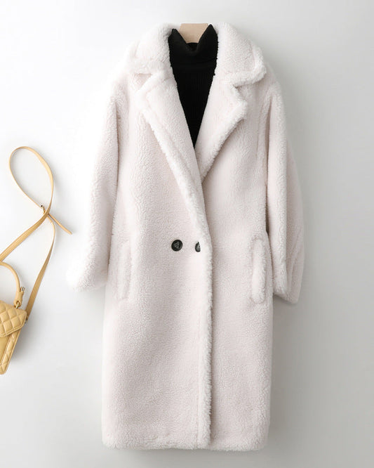 Teddy Bear Icon 100% Wool&Cashmere Coat–Ivory
