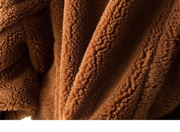 Teddy Bear Icon 100% Wool&Cashmere Coat–Brown
