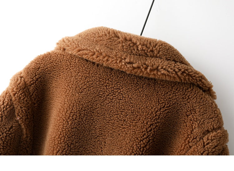 Teddy Bear Icon 100% Wool&Cashmere Coat–Brown