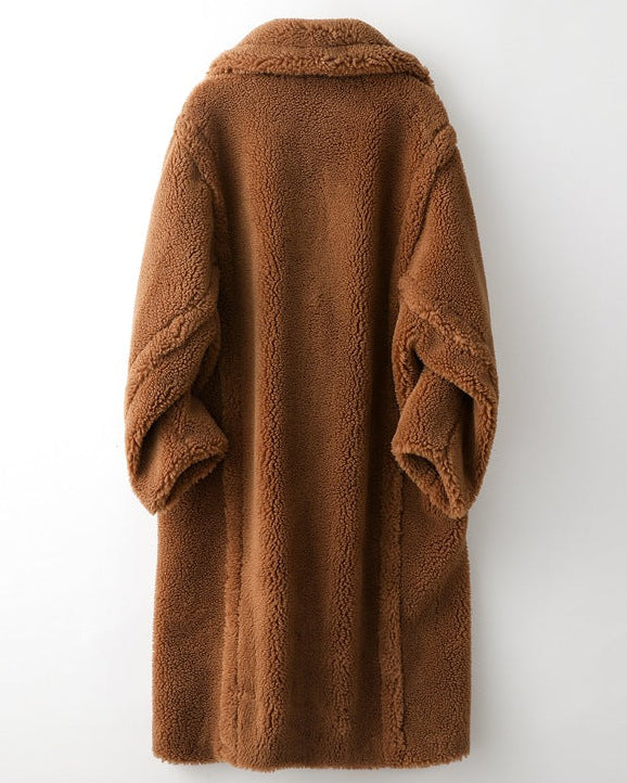 Teddy Bear Icon 100% Wool&Cashmere Coat–Brown