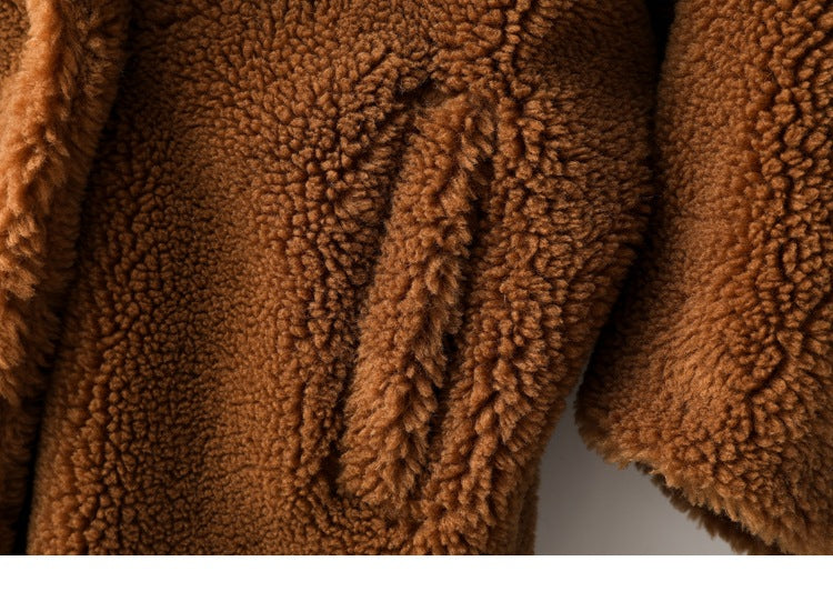 Teddy Bear Icon 100% Wool&Cashmere Coat–Brown