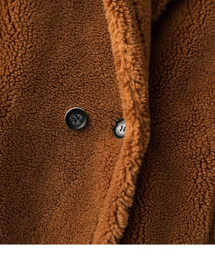 Teddy Bear Icon 100% Wool&Cashmere Coat–Brown with Hood